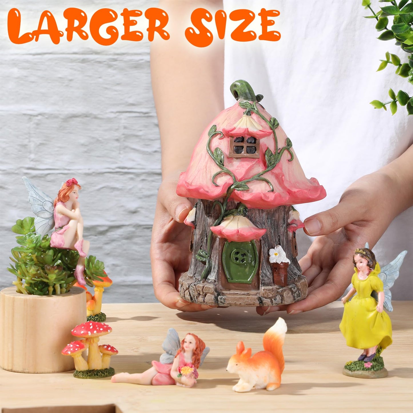 Soaoo 25 Pcs Fairy House Garden Figurines Kit Spring Garden Decor Easter Basket Decoration Spring Decoration Outdoor Wildflower Butterfly Fairy Mushroom Party Supplies Micro Landscape Ornaments