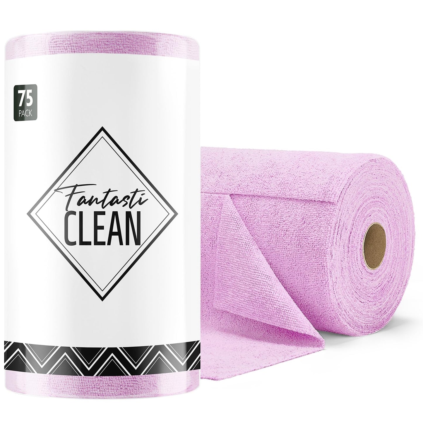 Fantasticlean Microfiber Cleaning Cloth Roll -150 Pack, Tear Away Microfiber Towels, 12" x 12", Reusable, Washable, Ultra Absorbent Dishcloth for Home Supplies, Car, Pet, Kitchen (2 Rolls of Grey)