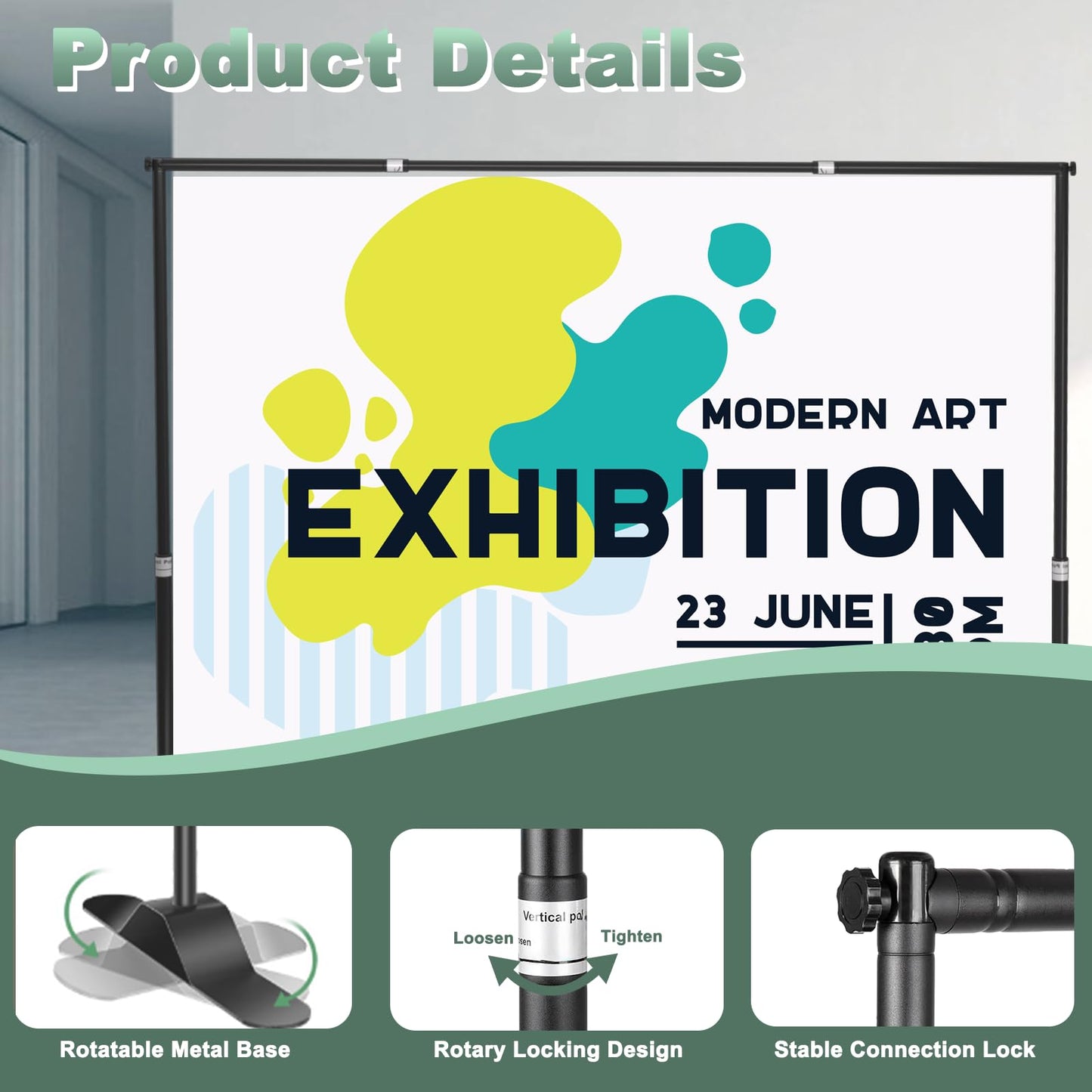 GLOSHOOTING Banner Stand Backdrop, 10 x 10 Ft Heavy Duty Back Drop Adjustable Step and Repeat Background Frame for Parties Photography Photo Booth Wedding Trade Show Exhibition with Carrying Case