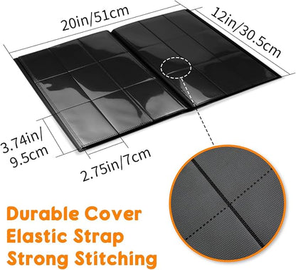 Trading Card Binder 9 Pocket, 360 Card Waterproof Folder with Side Loading Sleeves, Sturdy Card Collection Album for MTG, TCG, Game Cards & Sports Cards, 5 Pack, Black