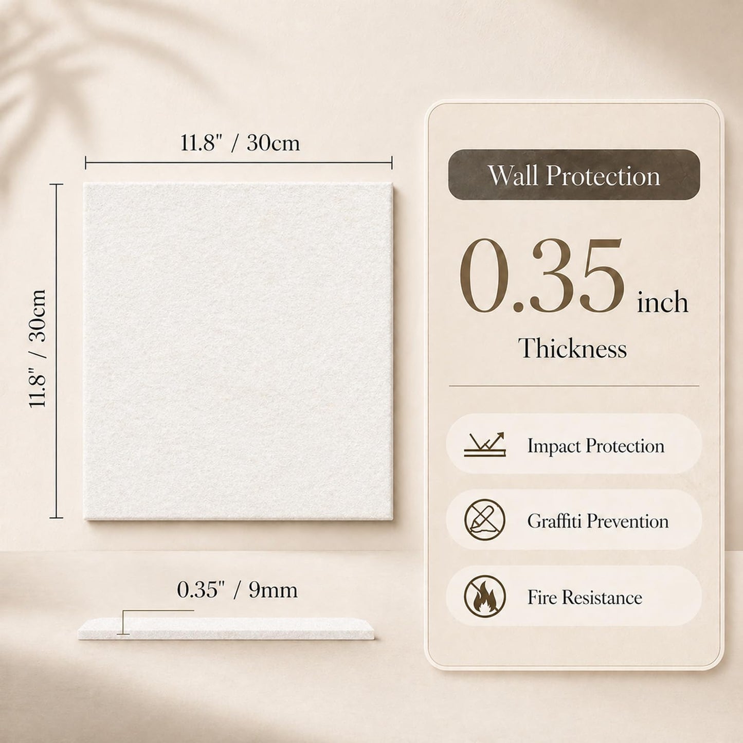 Baysola Felt Bulletin Board Panels 36 x 24 Inch Self Adhesive Wall Tiles Cork Board Alternative for Office Classroom Photos Notes 6 Pack