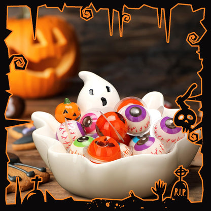 Vesici 7 Inch Halloween Candy Dish Holder Ceramic Ghost Candy Bowl Ghost Serving Tray Cute Candle Holder Cookie Jar for Halloween Party Trick or Treat Decor