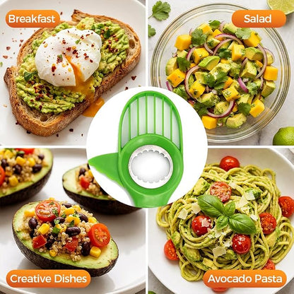 3 in1 Avocado Tool Split, Pit, and Slice, Avocado 3 Piece Set, Includes Avocado Slicer, Cutter and Airtight Storage Container,Kitchen Gadget (1 pcs)