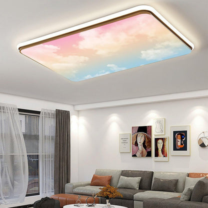 2PCS Magnetic Fluorescent Light Covers - Evening Glow Cloud Filters for Classroom & Office Drop Ceiling Lights, 4x2Feet