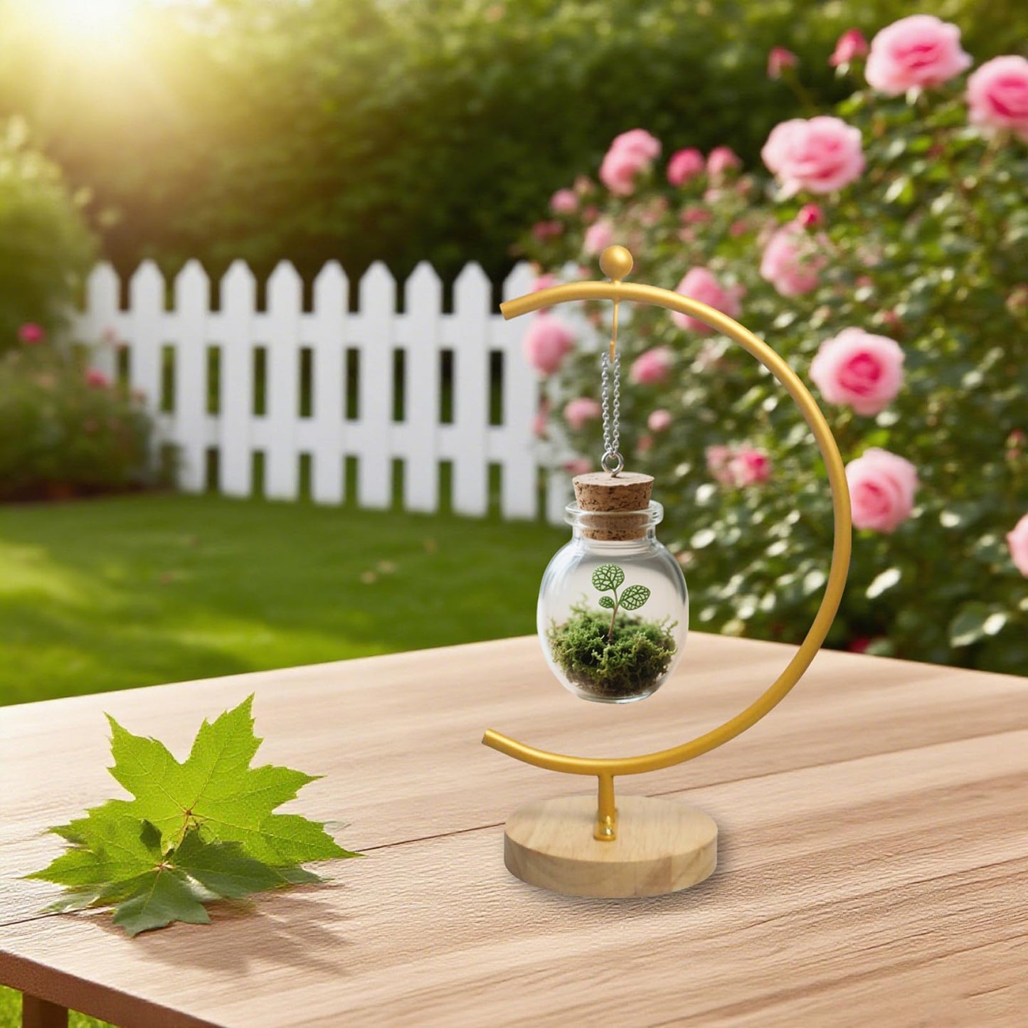 MADOCEGO Large Ornament Display Stand for Hanging Glass Globe, Air Plant, Witch Ball, Christmas Ornament and Home Wedding Decoration(