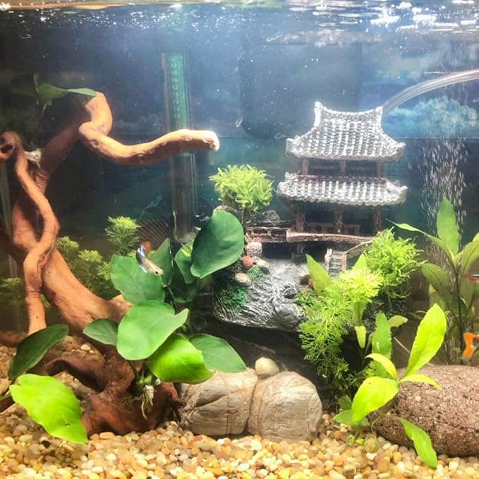 SLOCME Resin Castle Decorations, Multicolor Aquarium Sculpture - Eco-Friendly Fish Tank Castle Ornaments