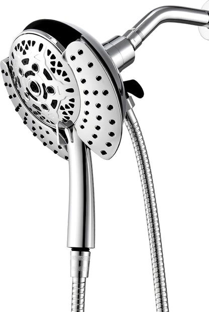 INAVAMZ Shower Head with Handheld High Pressure: Hand Held Shower Head & Rain Shower Head 2-IN-1 Shower Head with 59" Rotatable Stainless Steel Hose, Shower Trim Systems, Sliver 1.8GPM 15391