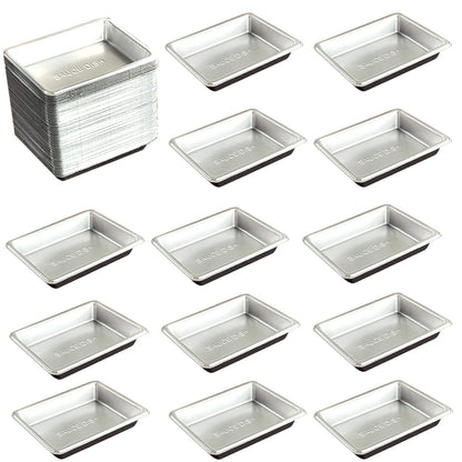 Xanadued 100 Pcs Plastic Disposable Sauce Dishes, Dipping Soy Sauce Seasoning Plate Bowls, Mini Condiment Appetizer Tray for Sushi Soy Mustard Vinegar Ketchup BBQ,Silver Rectangle