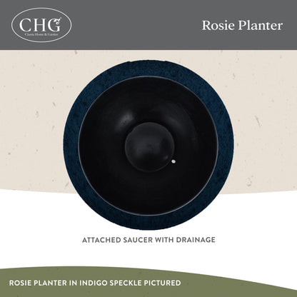 Classic Home and Garden by Growscape Rosie Modern Planter w/Drainage - Contemporary Planter Bowls - Shallow Round Vases for Small Plants - Versatile Indoor & Outdoor Pots (10” Weathered Copper)