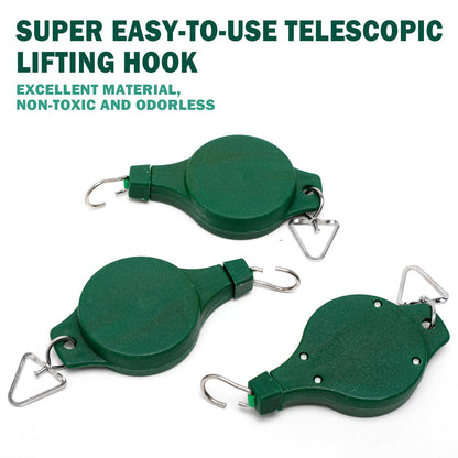 3 Packs Plant Pulley Set for Garden Baskets Pots, Birds Feeder Retractable Plant Hangers for Hanging Basket Planter Heavy Duty Adjustable Ceiling Pulley Hook for Hanging Outdoor Indoor Plants Flower