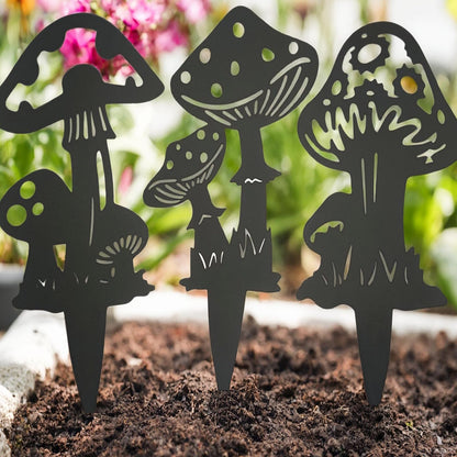 AJHXZMFC Decorative Garden Stakes， Fairy Garden Stakes, Butterfly Fairy Stakes for Weather Resistant Black Metal Outdoor Decorative Art for Women Gift (Matte Black, 6P-C)