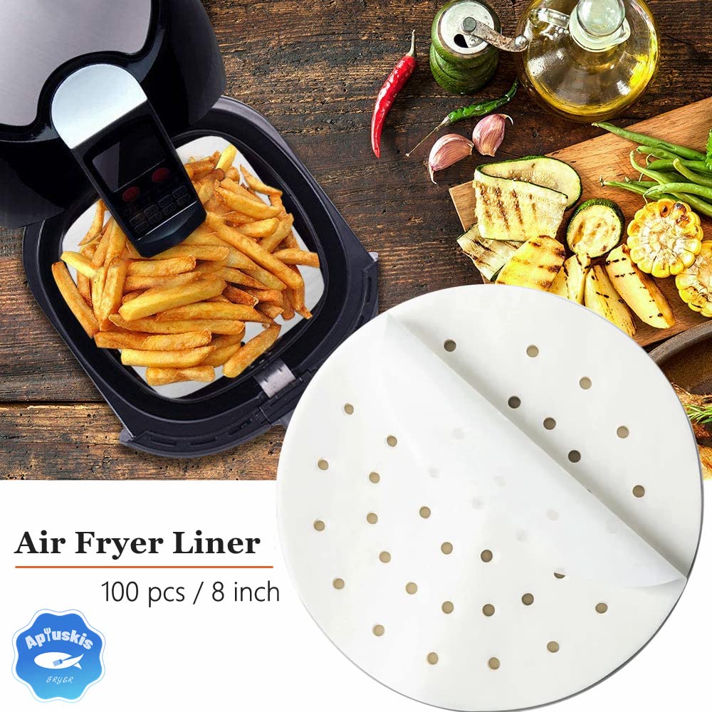 18 PCS Air Fryer Accessories, 8 Inch XL Deep Fryer Accessories Compatible with Gowise USA Phillips Ninjia Cosori Cozyna Air Fryer, Fit 3.6QT- 6.8QT Air Fryer with Cake Pan, Pizza Pan, Air Fryer Liner
