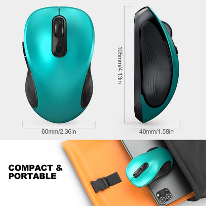 WisFox 2.4G Wireless Mouse for Laptop, Ergonomic Computer Mouse with USB Receiver and 3 Adjustable Levels, 6 Button Wireless Mice for Windows Mac PC Notebook (Grey)