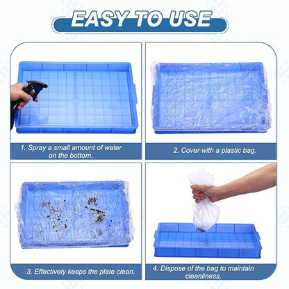 Disposable Bird Cage Liners, Clear Plastic Cage Liners for 15x10 Inch Pallets Tray Universal Elastic Film, (30 Pcs), Intended for Parakeet/Cockatiels/Rabbit/Guinea Pig