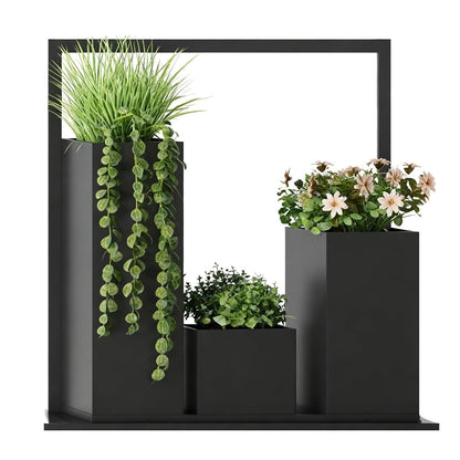 YJEUZCD Metal Large Planter Box, Outdoor Indoor Tall Long Flower Box Partition, Commercial Patio Porch Garden Partition Divider(80x80cm/31.4x31.4in)