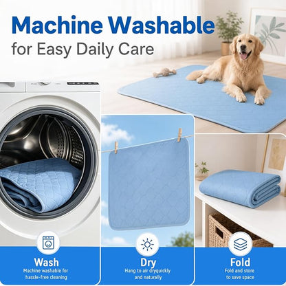 PatiencET Dog Cooling Mat, 22 x 28 in No-Gel Cooling Pad for Small Dogs, Puppies and Cats, Cool Touch Nylon Pet Mat, Washable Summer Dog Mat for Crate, Floor, Sofa, Car, Blue