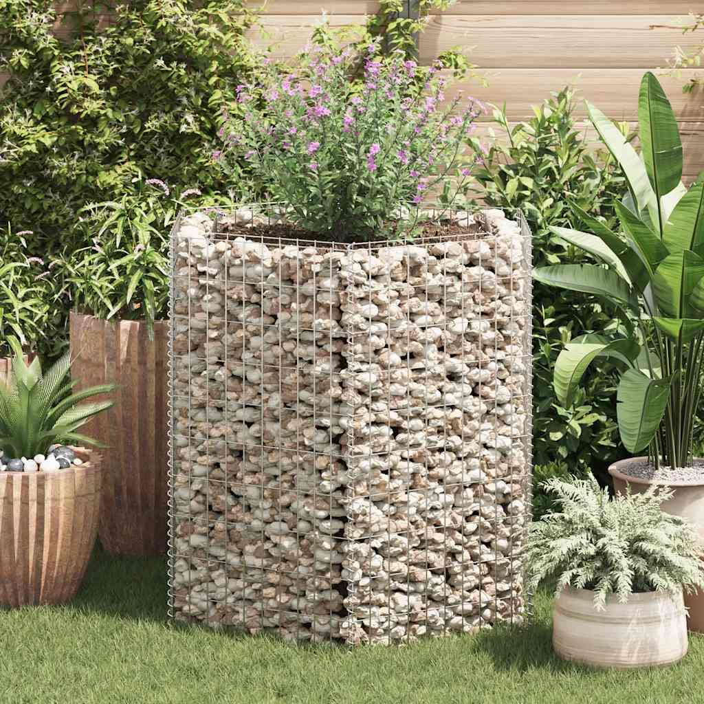 Gabion Raised Bed Silver Galvanized Steel 39.4 x 35.4 x 39.4 in, Gardening, Pots & Planters, 142533