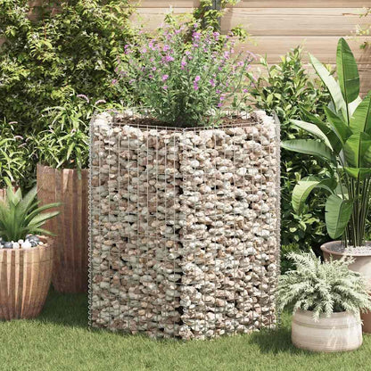 Gabion Raised Bed Silver Galvanized Steel 39.4 x 35.4 x 39.4 in, Gardening, Pots & Planters, 142533