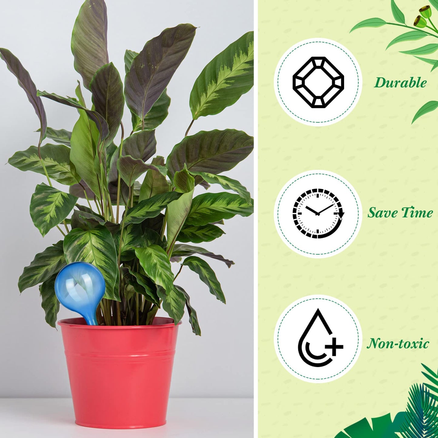 Pinkunn 36 Pcs Plant Watering Globes Plastic Self Watering Bulbs Automatic Plant Watering Devices Self Watering Planter Insert Small Plant Waterer for Garden Indoor and Outdoor Plants Flowers (Blue)