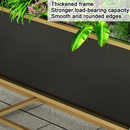 YJEUZCD Metal Planter Box, Rectangular Raised Garden Bed, Outdoor Indoor Flower Box Partition, Commercial Restaurant Patio Porch Partition Divider(Black-B,120x60cm/47.2x23.6in)