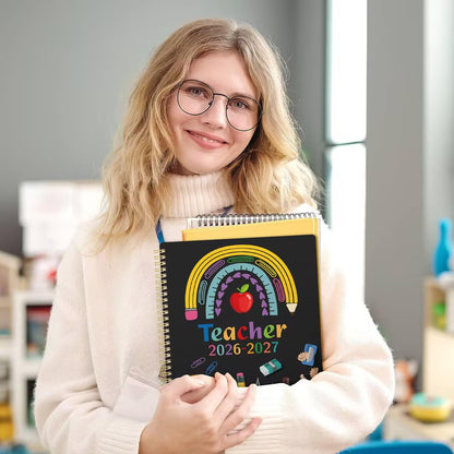 Teacher Planner 2026-2027 - Academic Planner Teacher Lesson Planner 2026-2027, July 2026 - June 2027, 8.5" x 11", Lesson Plan Book, Weekly & Monthly Lesson Calendar with with Colorful Laminated Tabs, Quotes, Inner Pocket