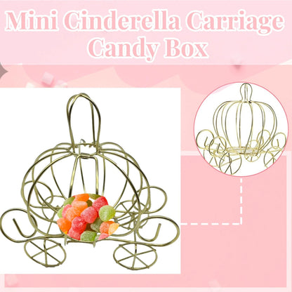 Haokixin 5Pcs Cinderella Carriage Centerpiece, Princess Carriage Candy Box, Halloween Pumpkin Candy Holder, Plated Pumpkin Carriage Decor for Tables Birthday Wedding Party Decorations