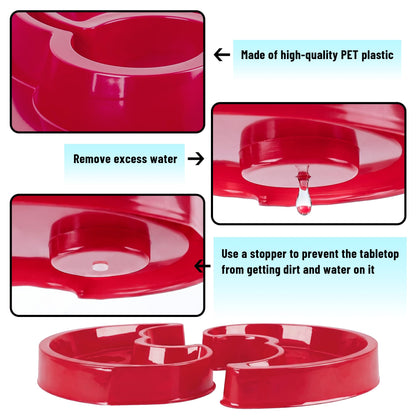 U0U 2 Pack Umbrella Planters for Patio Table,Half Circle Planter with Umbrella Hole,PET Post Planter Wrap Around for Outdoor Garden Patio Pable Umbrella (2, Red)