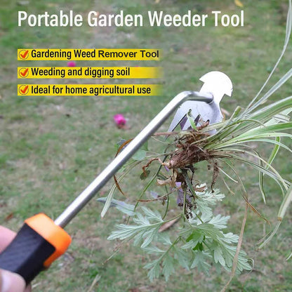 Carrie Rowe Weed Remover Tool,Garden Weed Tool, Portable Garden Weeding Tool for Vegetable Gardening Backyard Farm Planting & Weeding (Rubber Handle)