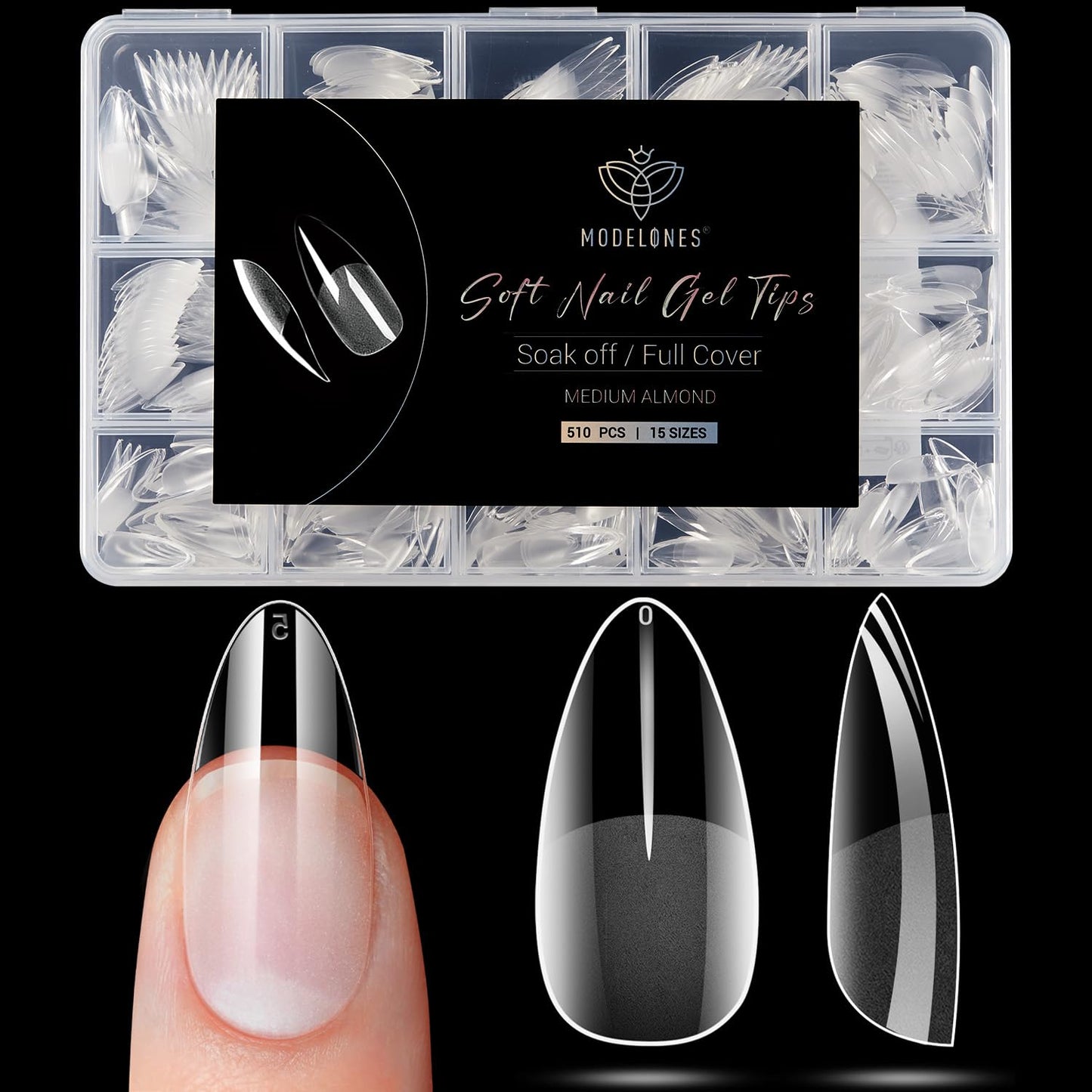 modelones 9 in One Gel Nail Glue Brush On Nail Glue 15 ml for Tips, Rhinestones, Base Coat, Blooming Art Gel Kit for Press on Nails Acrylic Tips U V Lamp Needed 2Pcs