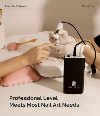 MelodySusie Professional Clip-on Nail Drill with Silicone Heat-Resistant Anti-Vibration Handle, SC300I Rechargeable 30,000RPM Cordless Nail E File Kit for Home and Salon Use