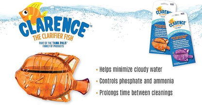 Clarence the Clarifier Fish - 6 pk, Orange - Aquarium Treatment, Clear Cloudy Fresh-Saltwater, Fish-Plant Safe, 10gal Tank Maintenance Each