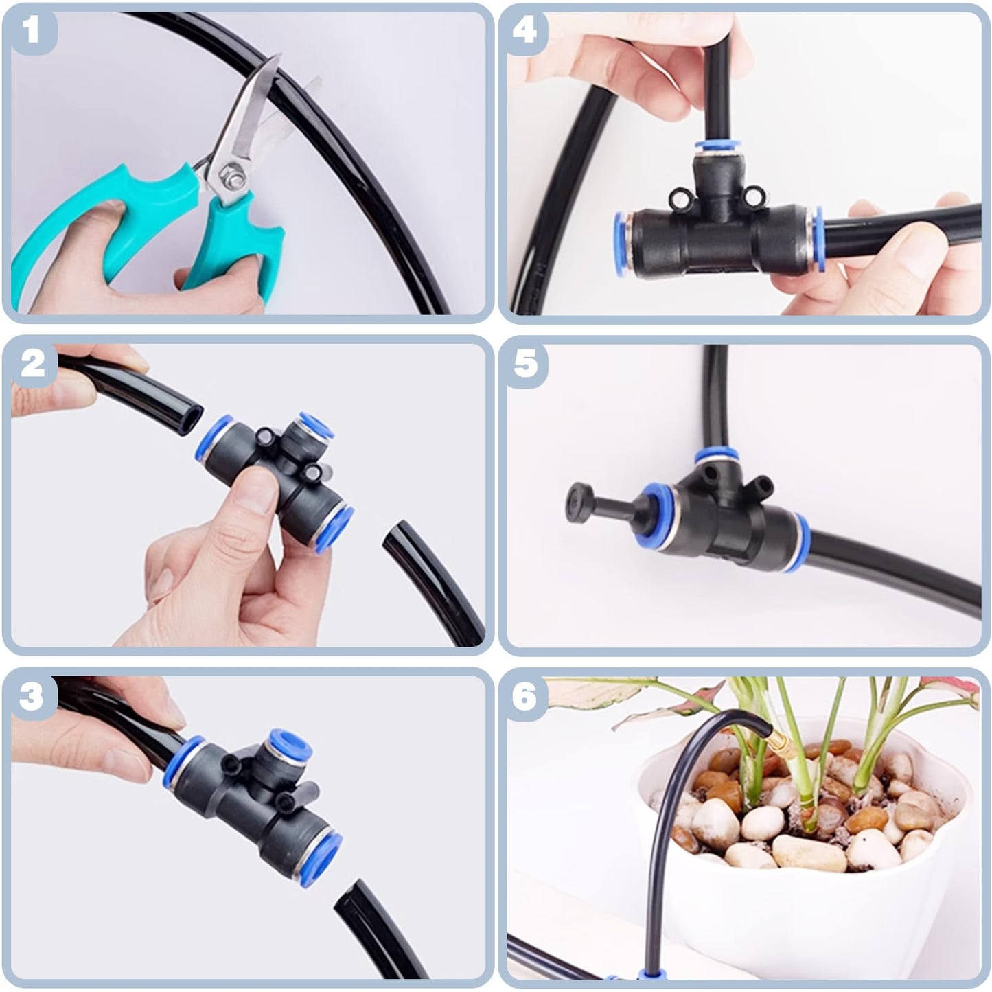 49.21Ft Drip Irrigation Kit Automatic Drip Irrigation System, 360° Bendable Garden Irrigation System, 5/16 inch Garden Watering System Adjustable Bendable Nozzle Copper Sprayer System for Garden