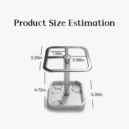 Toothbrush Holders for Bathrooms, Toothbrush and Toothpaste Holder - Modern Stainless Steel Stand with White Marble Base, Countertop Organizer for Bathroom Vanity