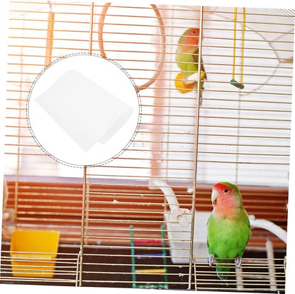 UPKOCH 100pcs Bird Cage Liners Absorbent Disposable Pads for Parrots and Animals Durable Odor Cage Cushion for Easy Cleanup