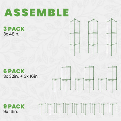 Tomato Cage - Trellis Stakes and Plant Support Structures for Vegetables and Climbing Plants - Tall Tomato Cages for Garden, Pots, Raised Garden Bed Outdoor (3 Pack - Up to 48 Inches)