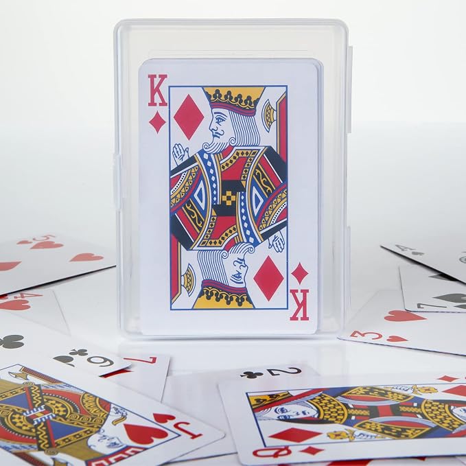 APACALI 24 Pack Card Deck Box, Clear Plastic Playing Card Case, 1.2mm Thick Snap-Tight Card Storage Box for Standard Playing Cards, Game Cards and Small Parts, 3.8 x 2.7 x 0.82 in