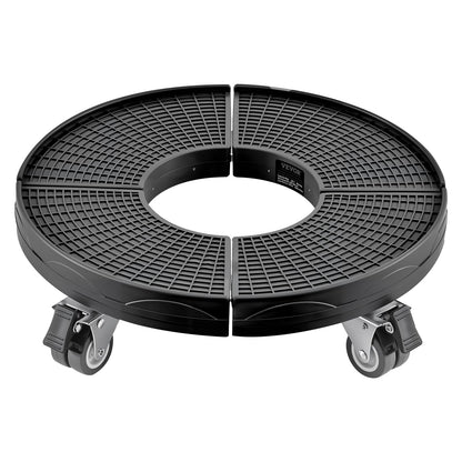 VEVOR Trash Can Dolly with 4 Lockable Wheels, 440lbs Weight Capacity, Round Trash Can Roller Base, 15-22.8 in Adjustable, Heavy Duty Drum Dolly Plant Caddy, Multi-Functional Rolling Dolly Cart, Black