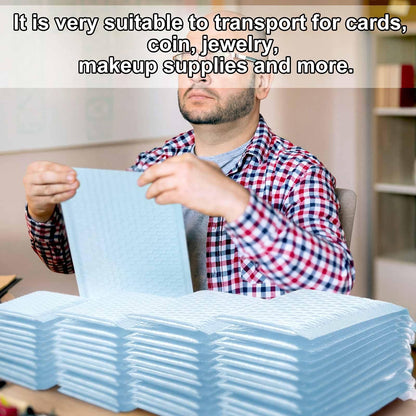 Henoyso 100 Pcs Bubble Mailer 4 Sizes Self Adhesive Waterproof Padded Envelopes Cushioning Seal Bubble Shipping Envelopes for Mailing Packaging Small Business Packing Supplies (Blue)