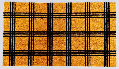 KAF Home - 17" x 30" Coir Doormat - Triple Stripe Grid
