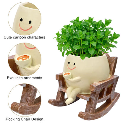Shaddollvd Smiley Face Planter Pot,Cute Plant Pots for Indoor Outdoor with Drainage Hole,Unique Funny Flower Pot for Succulents,Plant Gifts for Mother's Day, Birthday, Christmas