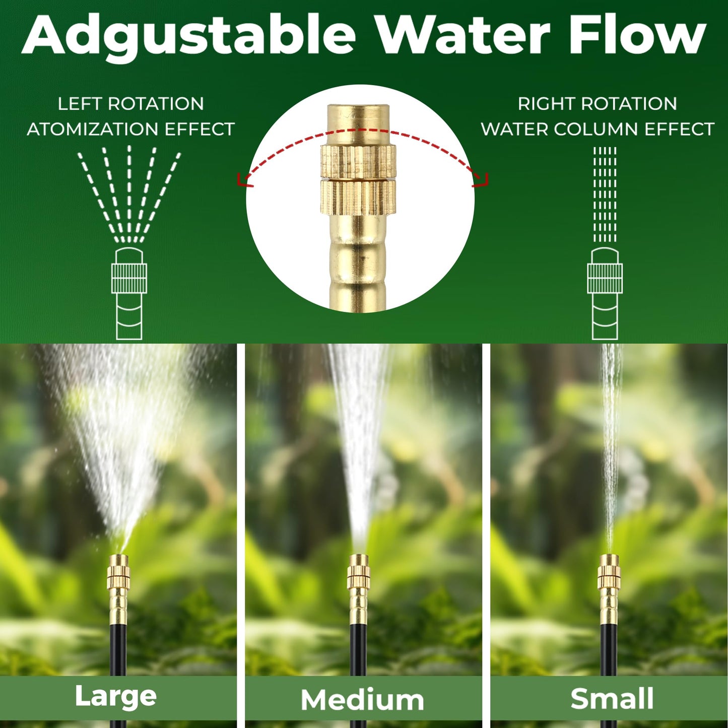 50FT Drip Irrigation System for Starter: Small Garden Quick Connect 1/4" PE Water Tubing Automatic 11Pcs Sprinkler Kit Adjustable Misting Part Watering Hose Outdoor Raised Bed Plants Flower Greenhouse