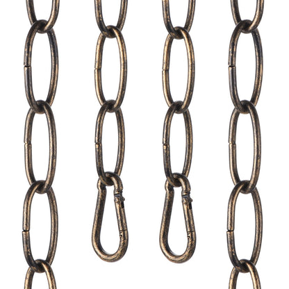 uxcell 7ft Lighting Hanging Chain, 2.8mm/0.11" Looping Metal Pendant Chandelier Chain Extension with 2 Spring Snap Hook for Hanging Plant Pendant Chandelier Light Fixture, Golden