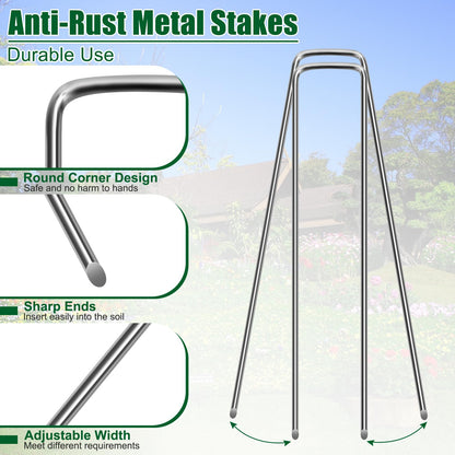 OUPSAUI 12 Inch Galvanized Landscape Staples Stakes, 25/50/100/200pcs Garden Metal Stakes for Weed Barrier Fabric, Fence Stakes, Tent Stakes, Christmas Decorations (25pcs)