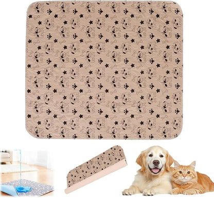 Puppy Pads with Pheromones,Washable Puppy Pee Pads for Dogs,Reusable Puppy Pads Washable for Dogs & Cats, Washable,Durable Leak-Proof & Anti-Slip Pet Training Pads for Home & Trave(Brown Puppy,L)