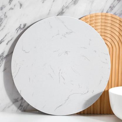 Reallnaive Round Marble Cheese Board 11.8 Inch Charcuterie Cutting Tray Marble Serving Decorative for Decoration Charcuterie Kitchen