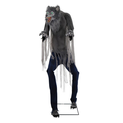 Haunted Hill Farm 7-Ft. Tall Motion-Activated Towering Werewolf by SVI, Premium Halloween Animatronic, Plug-in (HHTWRWOLF-1FLSA)