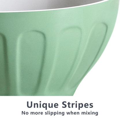 Lareina Ceramic Mixing Bowls Set of 3, Large Nesting Bowls for Serving/Baking/Prepping, Housewarming & Wedding Gift, Oven, Microwave and Dishwasher Safe 3.2/1.7/1.2 Qt, Pastel Color