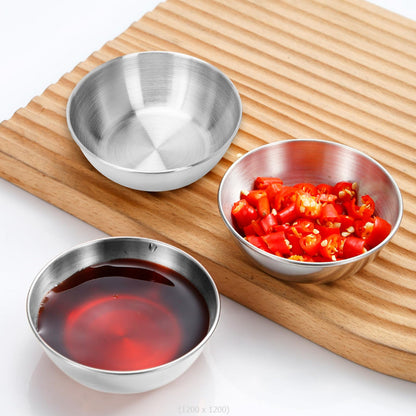 Ipercox 12Pcs Stainless Steel Sauce Dishes, Silver Sauce Dip Bowls, 2 Sizes of Round Metal Bowl Condiment Dishes (3.22inch, 3.46inch)