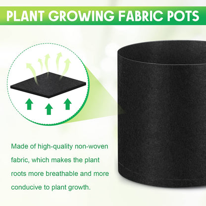 Nuanchu 50 Packs Grow Bags Small Aeration Fabric Pots Nonwoven Garden Bags Grow Pots Planter with 50 Pcs Plant Labels for Indoor Outdoor Plant Flower Planting Vegetable Growing (1 Gallon)