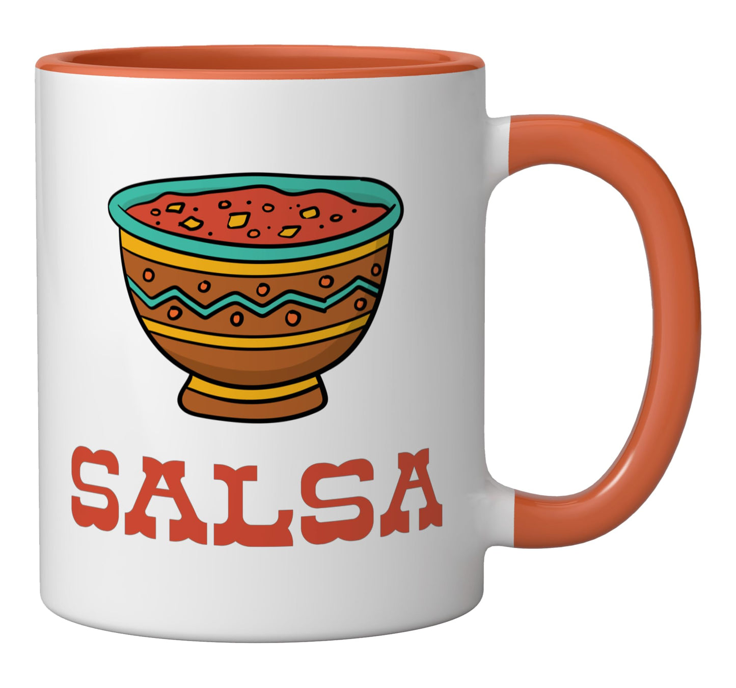 Chips And Salsa Matching Couple Halloween Cinco De Mayo Ceramic Mug, Orange/White